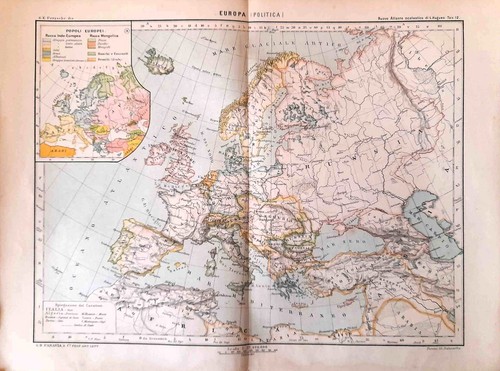 Carta geografica antica - , europa
