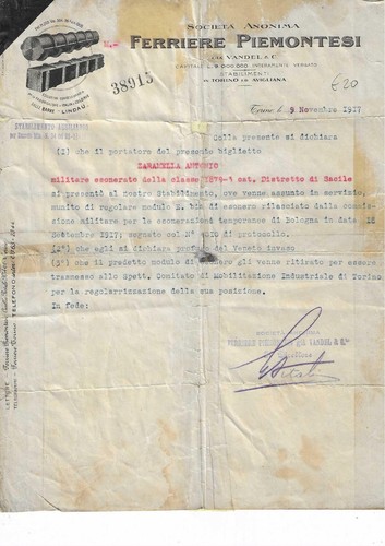Carta intestata ferriere - carta,