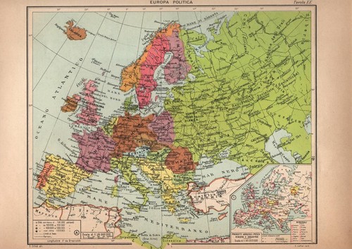 Carta geografica europa - carta,