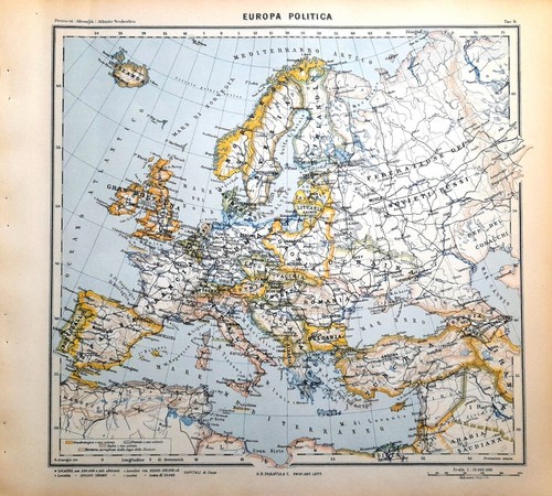 Carta geografica antica - , europa